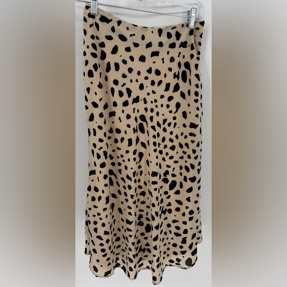 Japna Animal Print Sheer Layered Midi Skirt